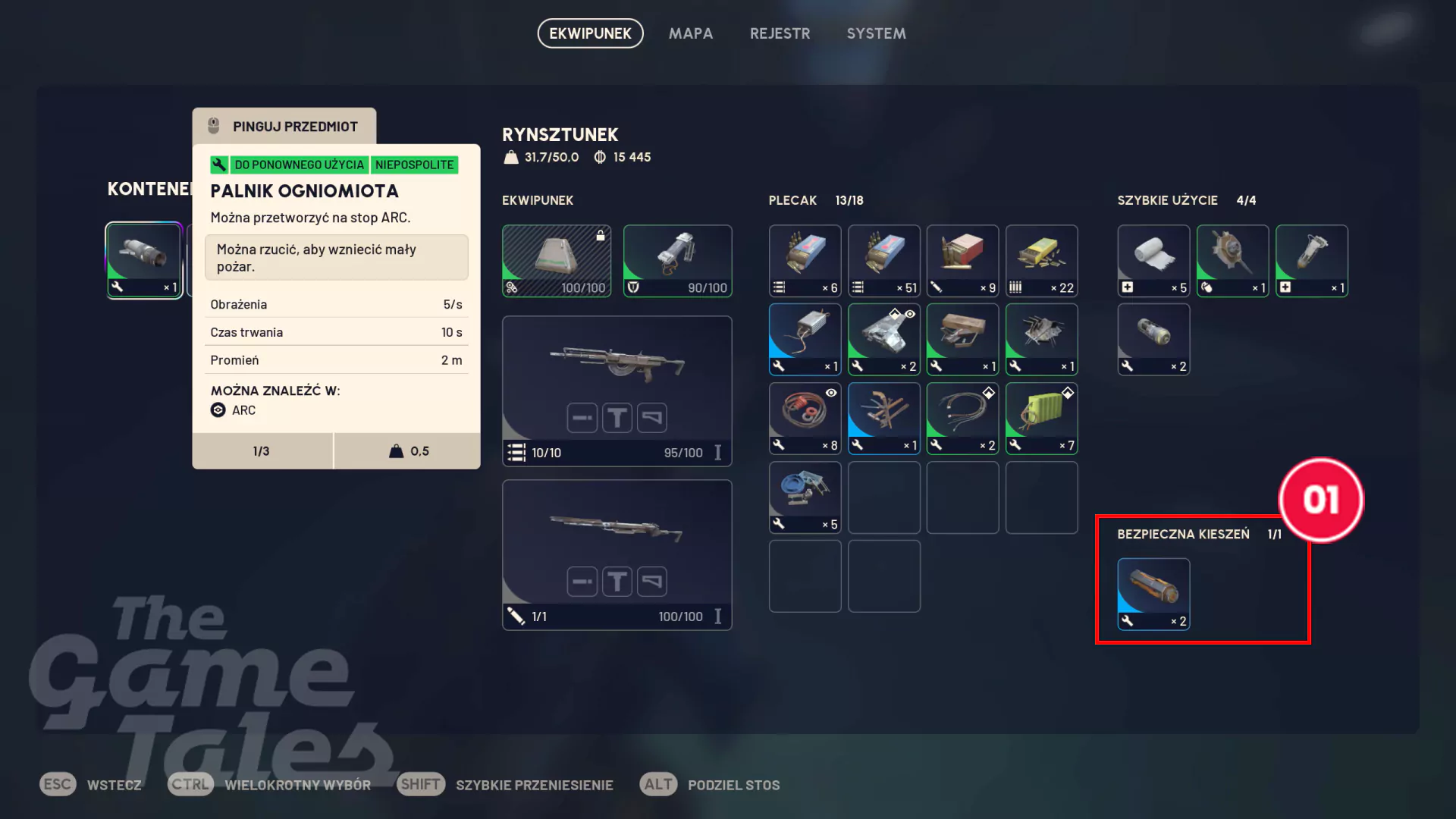 Bezpieczna kieszeń w ARC Raiders - jak działa i zcy da się zwiększyć ilość gniazd