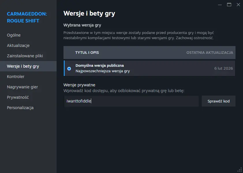 Jak zainstalować aktualizację Carmageddon Rogue Shift