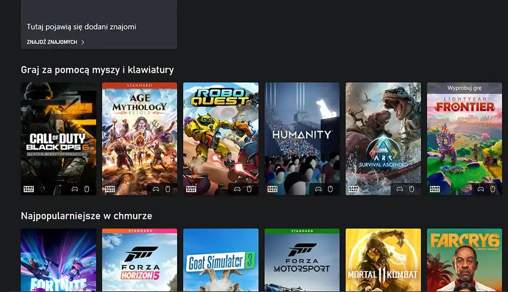 Podgląd gier dostępnych w usłudze Xbox Game Pass Ultimate.