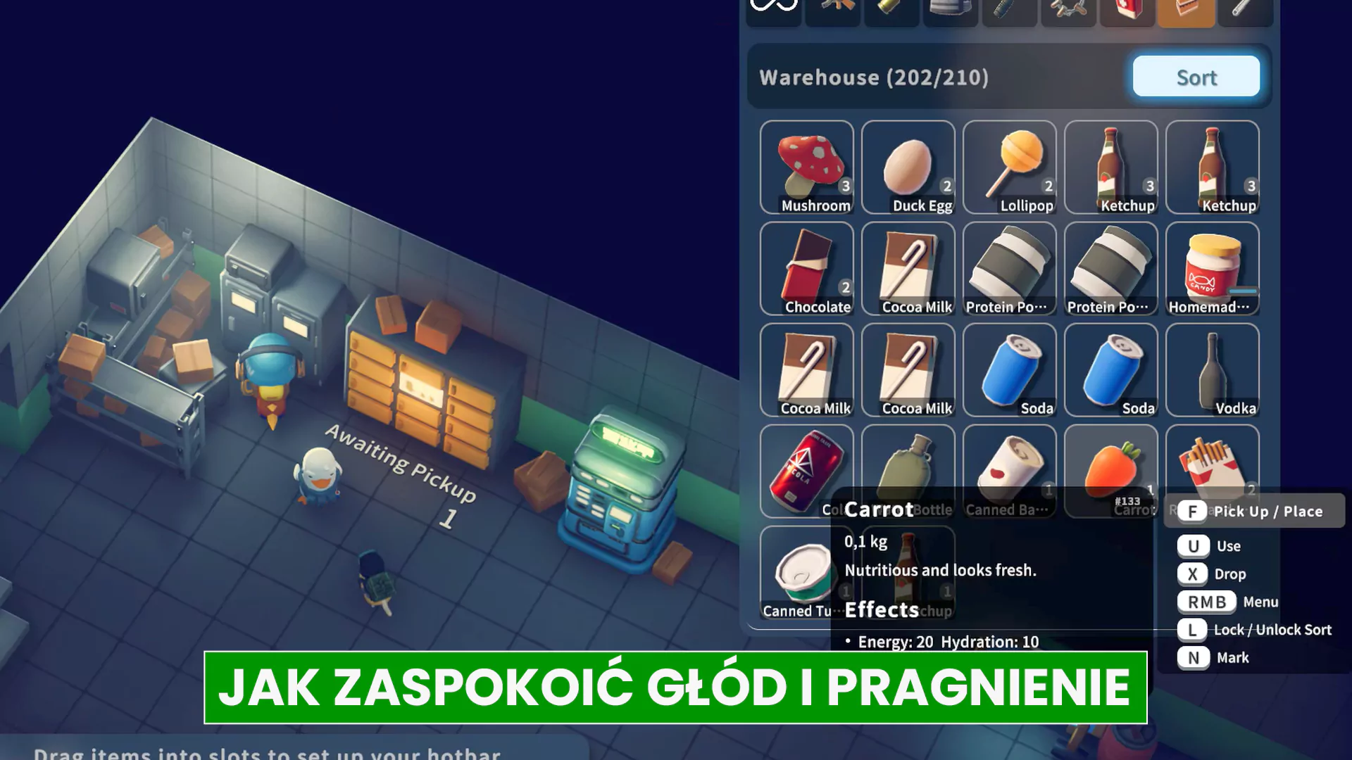 Escape from Duckov – jak zaspokoić głód i pragnienie, jedzenie