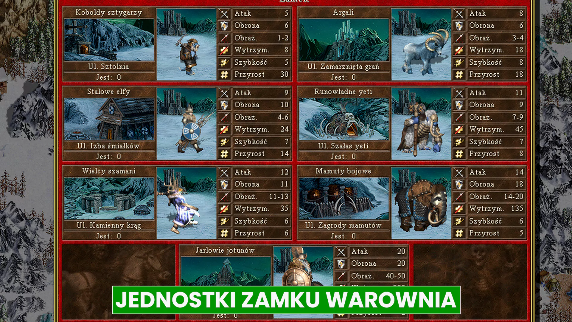 Jednostki zamku Warownia (Bulwark) w Heroes 3 Horn of the Abyss (HotA)