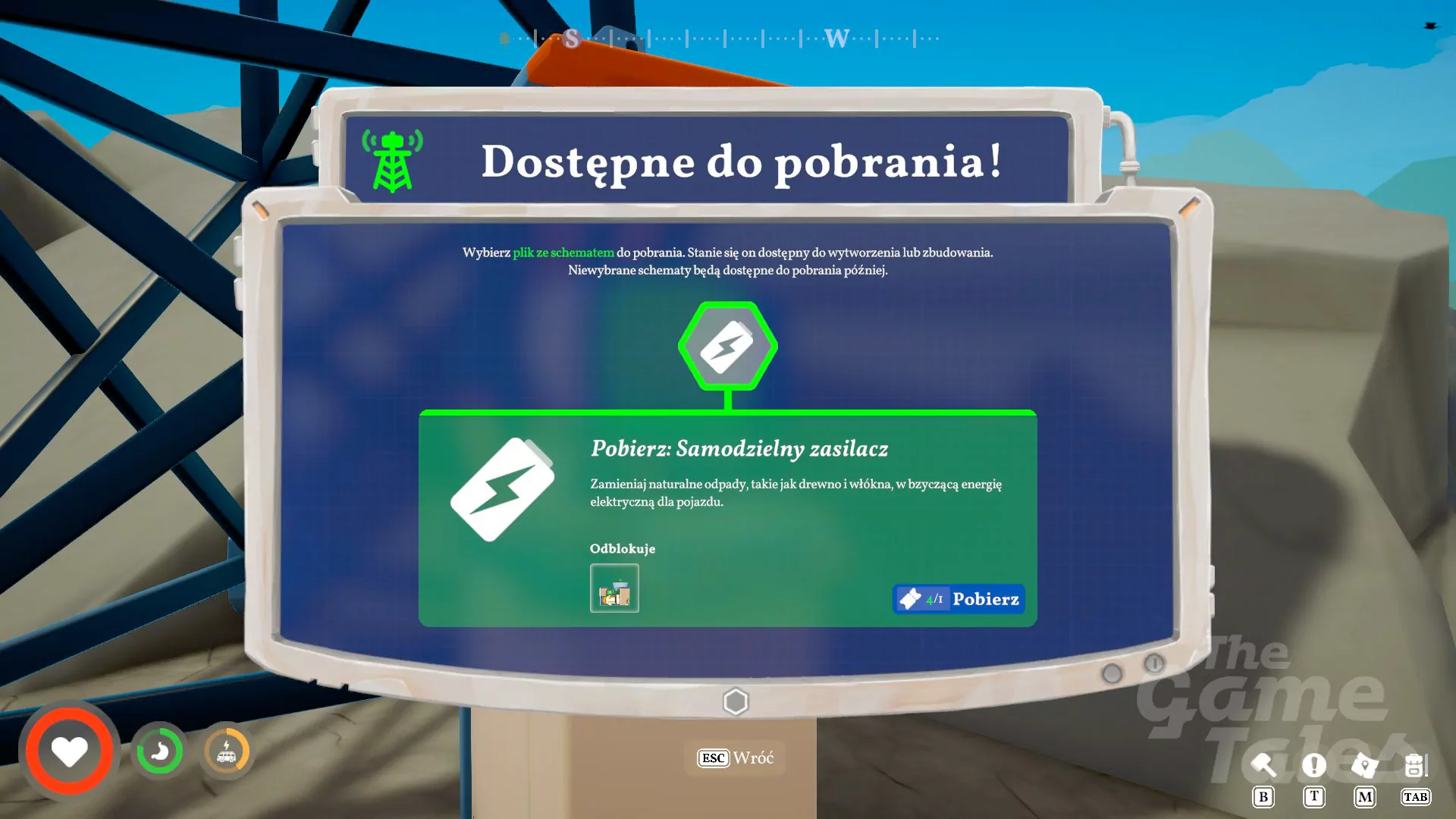 Jak naładować akumulator samochodu w Outbound - ładowanie baterii, panele słoneczne, wiatraki