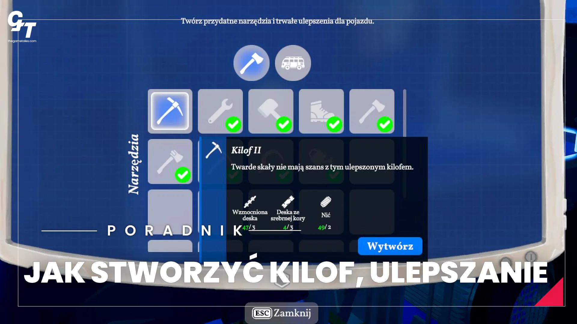 Jak odblokować, stworzyć i ulepszyć kilof w Outbound, rozbijanie kamieni, mchokamień