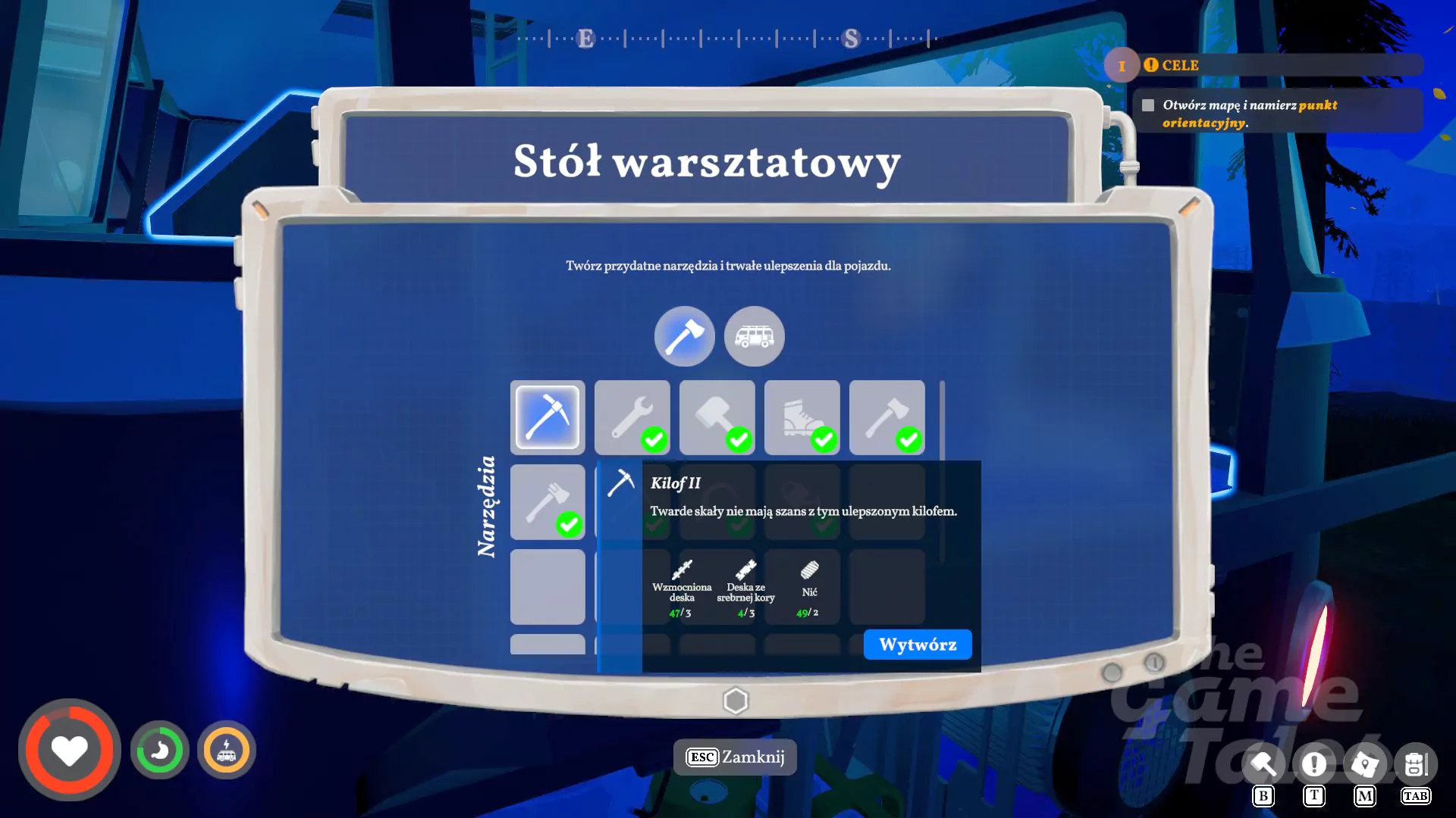 Jak odblokować, stworzyć i ulepszyć kilof w Outbound, rozbijanie kamieni, mchokamień