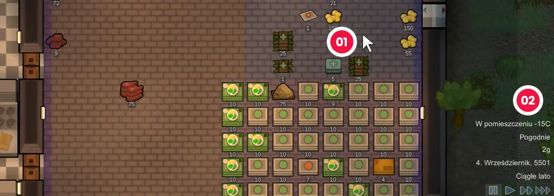 RimWorld – chłodnia - jak sprawdzić temperaturę
