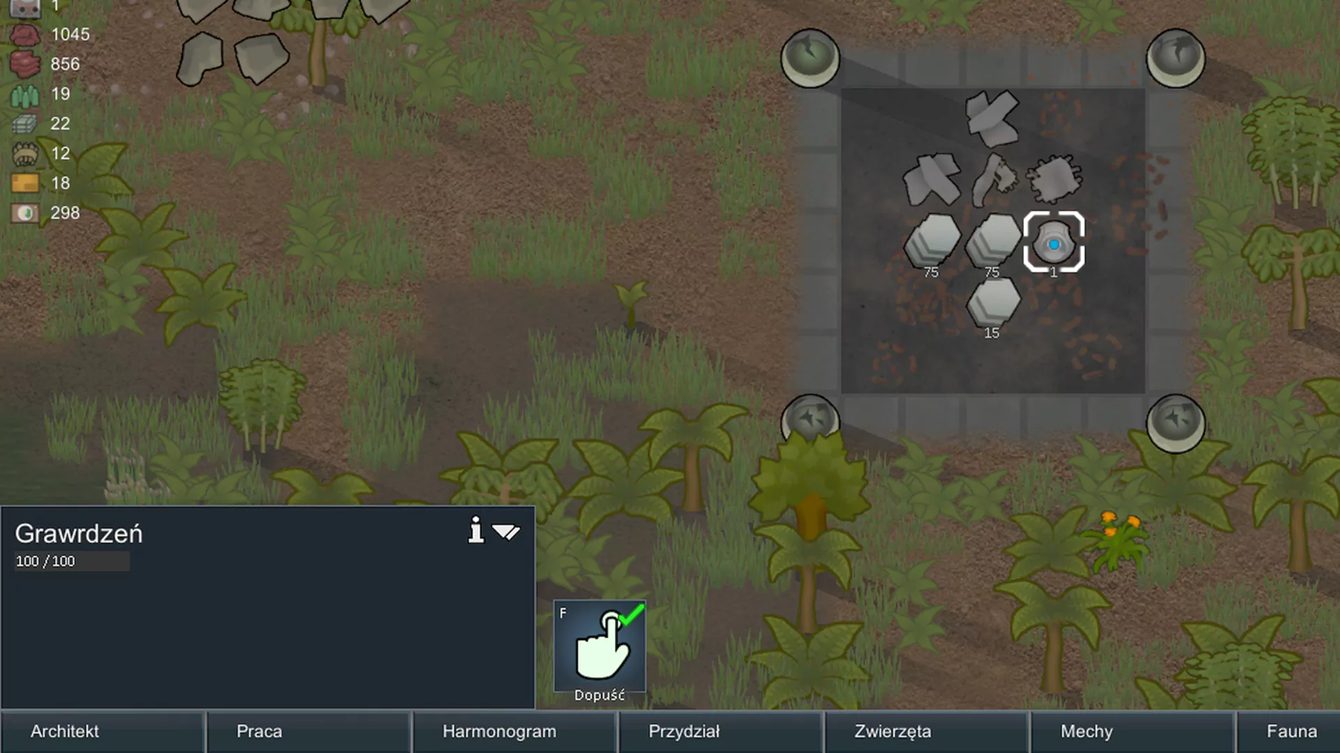 Jak zwiększyć powierzchnię statku w Rimworld Odyssey - grawrdzeń, wydłużacz pola grawitacyjnego