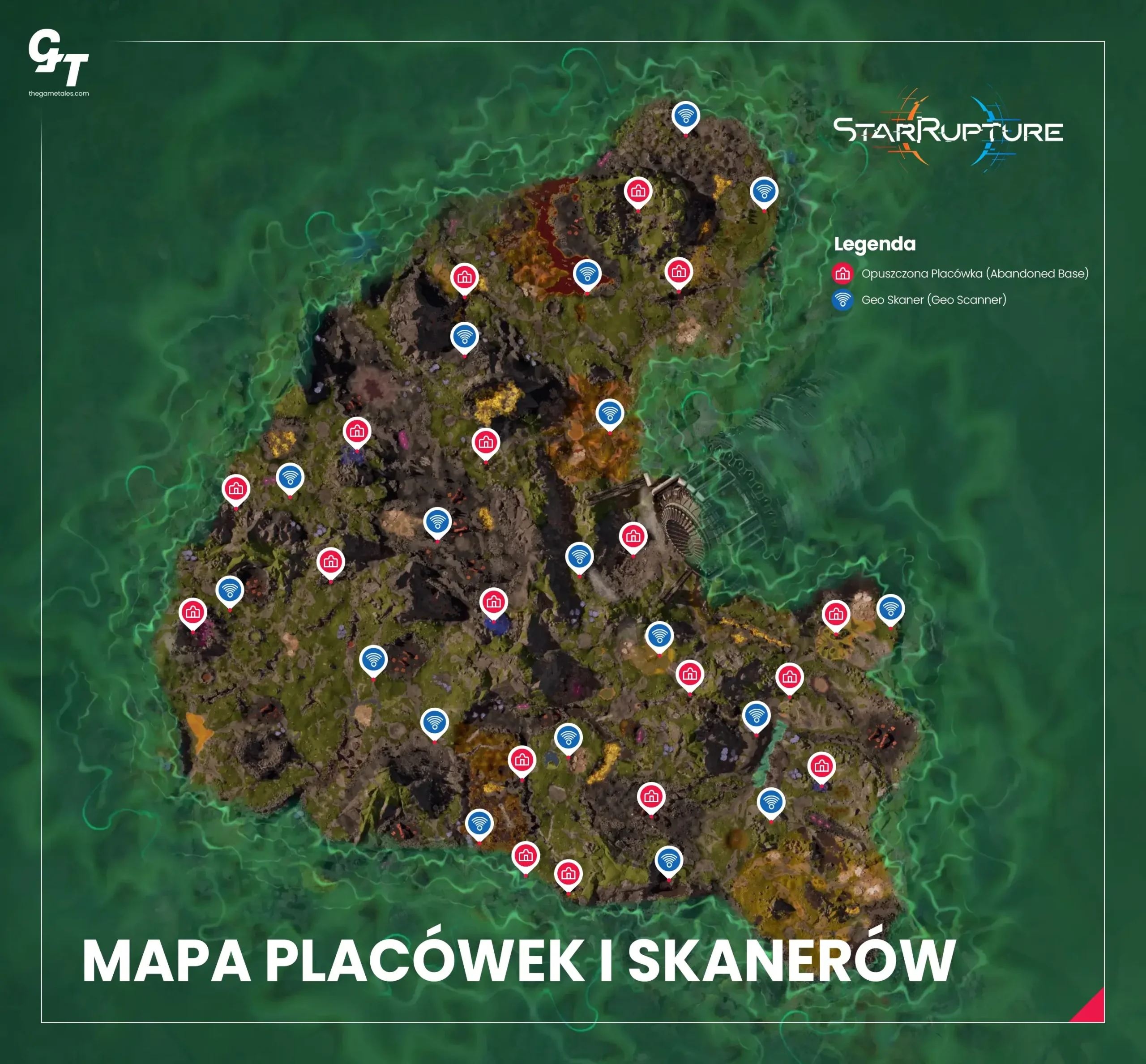 StarRupture – mapa opuszczonych placówek i Geo Skanerów