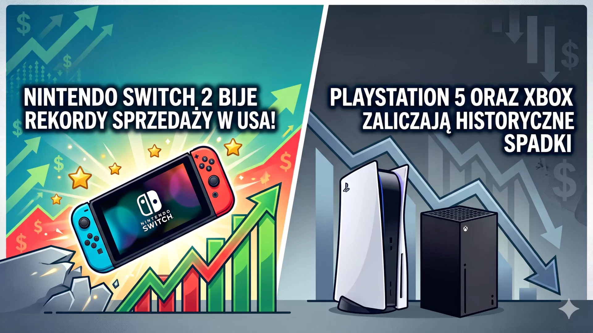 Switch 2 bije rekordy sprzedaży, gdy PlayStation i Xbox notują historyczne spadki w USA