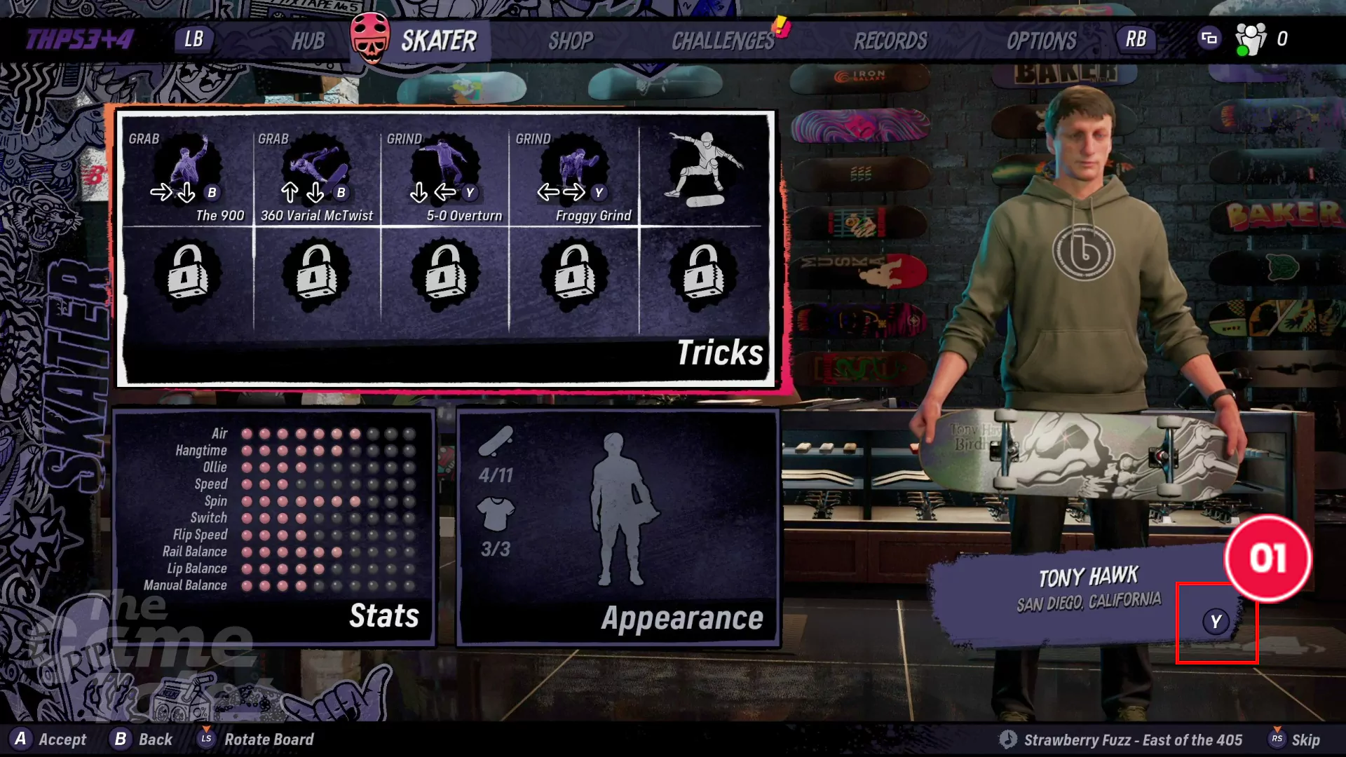 Jak zmienić skatera w THPS 3+4.