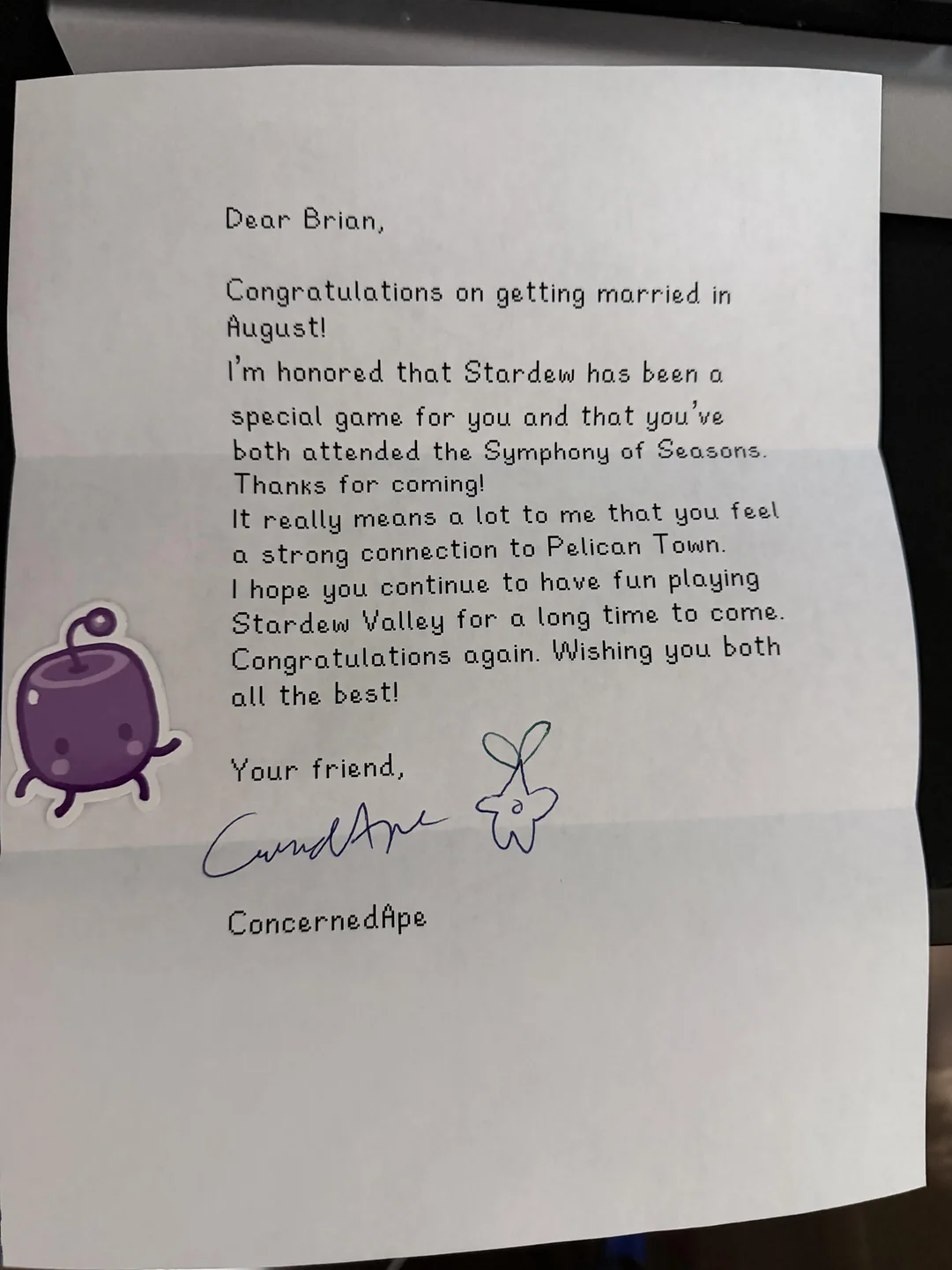 Twórca Stardew Valley odpowiedział na zaproszenie ślubne fana. Gest Erica Barone'a podbił internet